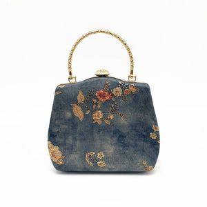 Handmade Retro Floral Print Clutch Handbag Evening Bag CL9900A