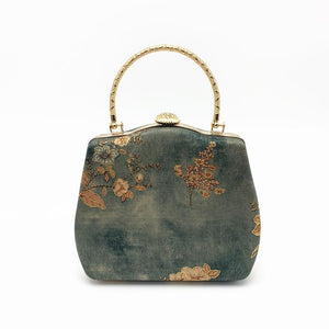 Handmade Retro Floral Print Clutch Handbag Evening Bag CL9900A