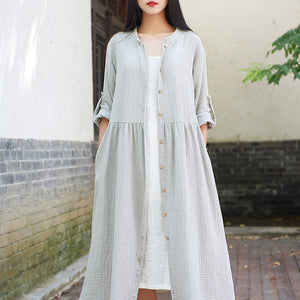 Linen Women Blouse, Blouse Dress 180422c