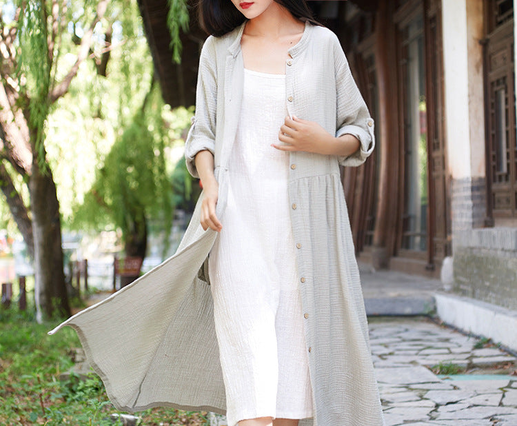 Linen Women Blouse, Blouse Dress 180422c
