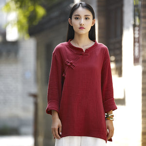 Linen Women Chinese Style Tunic, Liziqi Inspired 190521b
