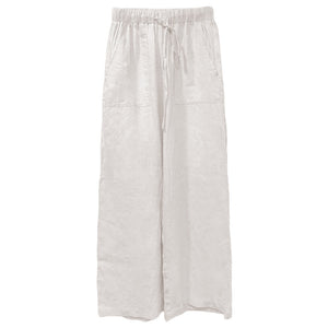 100% Linen Women Pants, Wide Leg String Pants  220208a