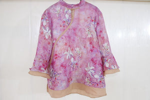 100% Ramie Women Blouse in Traditional Chinese Style 093476a