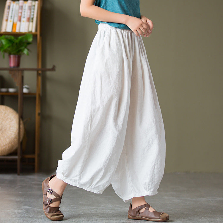 Linen Cotton Women Culotte, Linen Homewear 180422b – ISTORIST
