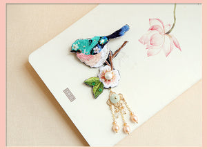 Handcrafted Embrodiery Bird Brooch 22ZY79a