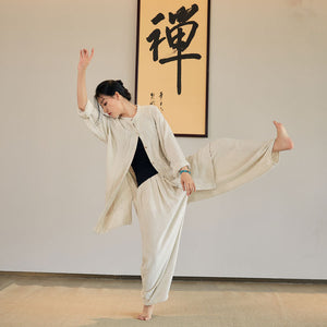 Leinen-Baumwoll-Taichi-Jacken-Set, Kongfu-Anzug LIZIQI inspiriert 220422x