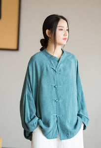 Linen Cotton Women Blouse, LINEN women Pullover, linen women Shirt, linen women top, liziqi 220622a