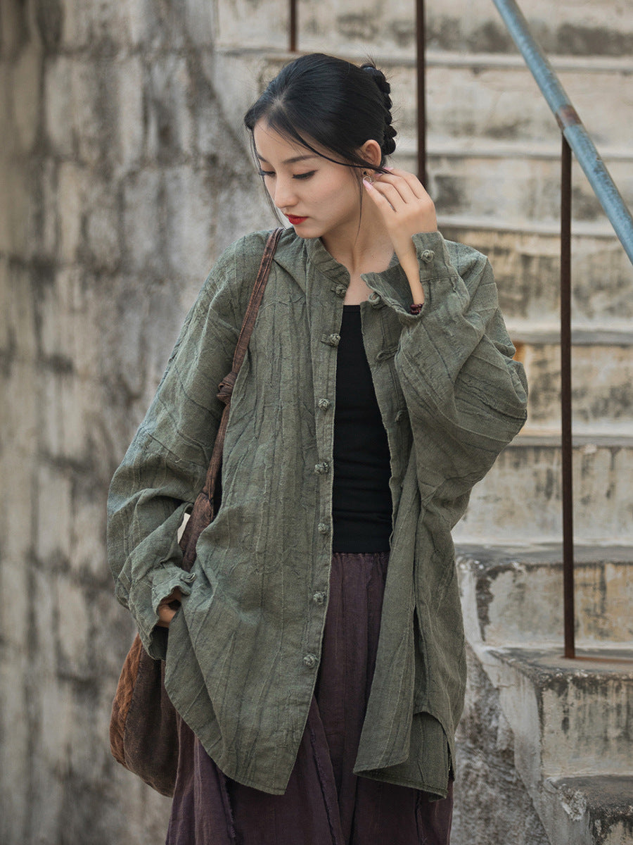 Linen Ramie Women Blouse in Hanfu Style and Tie dye, Tang suit, linen ...
