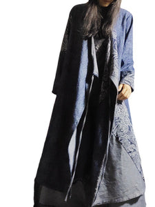 Patchwork Women Jeans Jacket in Ragged Style, Women Jeans Cardigan, Women Jeans Kimono 231835k