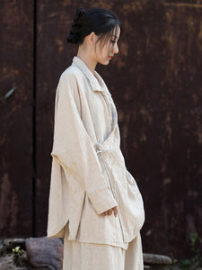 Linen Ramie Women Bluse Jacket in Hanfu Style, Tang suit, linen Tunic women in Chinese Traditional Style 231449w