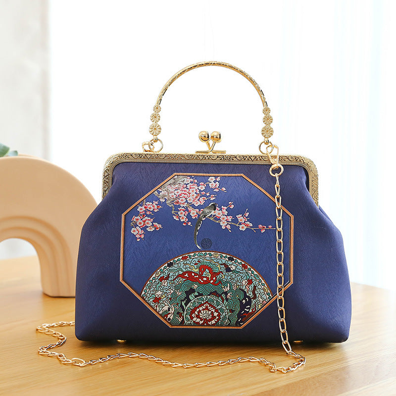 Handmade Cheongsam Clutch Handbag with Vintage Print DL9901B