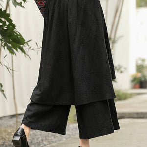 Patchwork Maxi Skirt Pants with Yunnan Embroidery 221758a