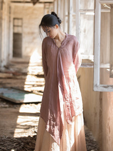 100 Percent Ramie Linen Women Wrap Blouse in Asymmetric Design, linen women Shirt, linen Tunic women 231029j