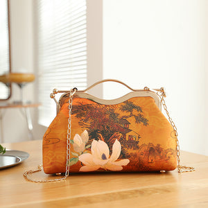 Handmade Cheongsam Clutch Handbag with Vintage Print DL9909A