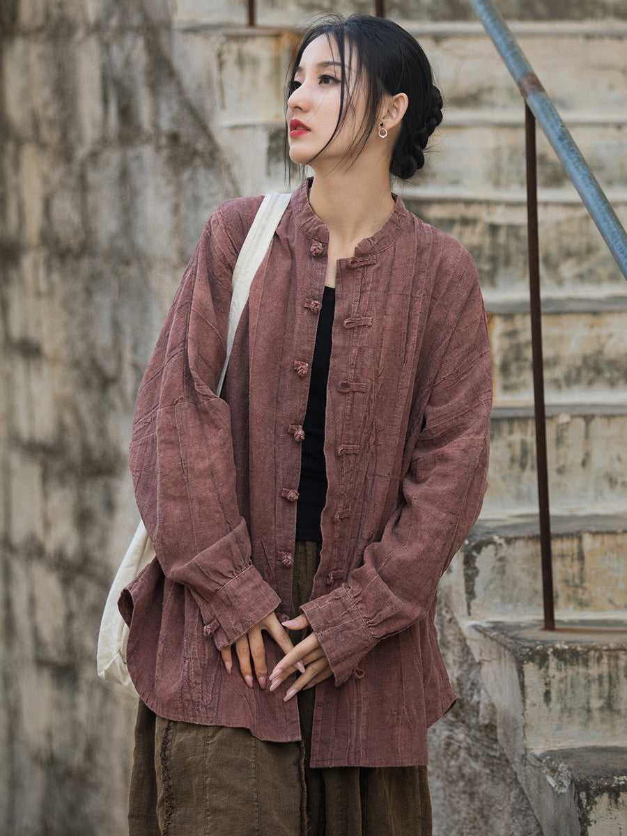 Linen Ramie Women Blouse in Hanfu Style and Tie dye, Tang suit, linen ...