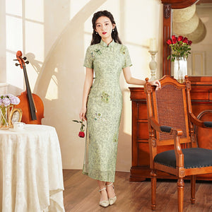 Tencel Cotton Maxi Dress with Short Sleeves HQ2233