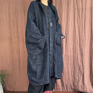 Linen Cotton Double Layered Women Long Blouse, Taichi jacket, Tang suit, Chinese Traditional Wear 232038g