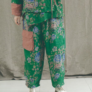Linen Cotton Women Wrap Top, Chinese style Hanfu 097845a