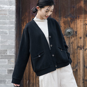 Thick Linen Cotton Women Jacket 221201h