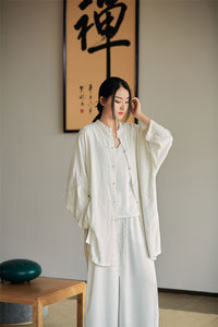 Linen Cotton Women Blouse, LINEN women Pullover, linen women Shirt, linen women top, liziqi 220697s