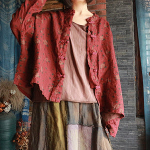 100% Linen Women Blouse in Hanfu Style, linen Tunic women in Chinese Traditional Style, linen HomeWear 231931t