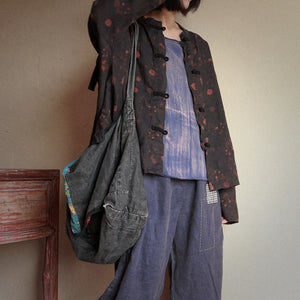 100% Linen Women Blouse in Hanfu Style, linen Tunic women in Chinese Traditional Style, linen HomeWear 231931t