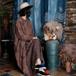 100 Percent Linen Vintage Chinese Women Jacket with Floral Print, linen women Shirt Jacket 231722l