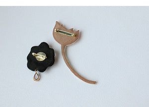 Handgefertigte Embrodiery Lotus Flower Leaf Brosche 22ZY79l