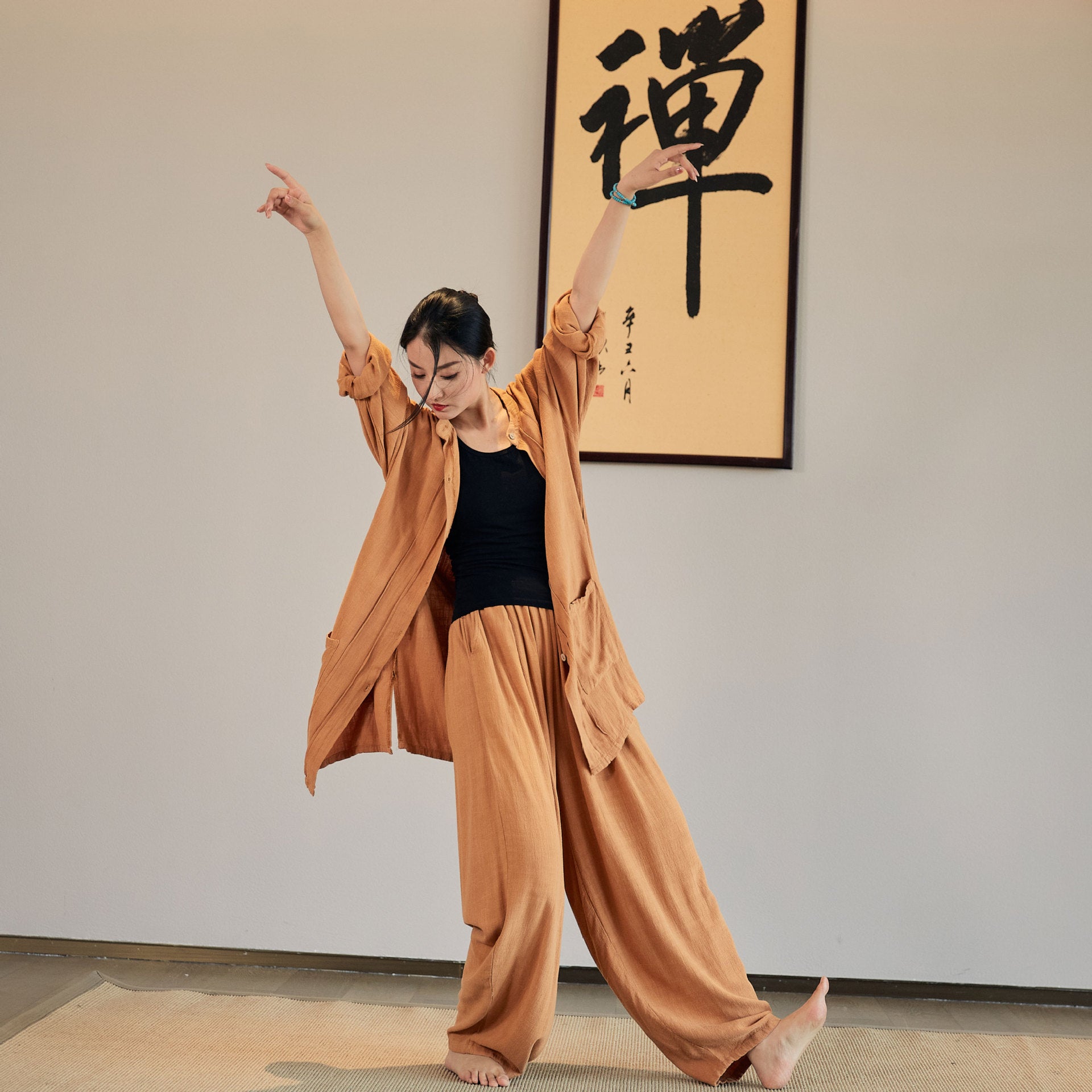 Leinen-Baumwoll-Taichi-Jacken-Set, Kongfu-Anzug LIZIQI inspiriert 220422x